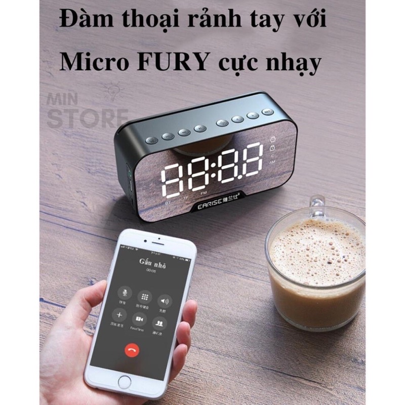 “Chính Hãng” Loa bluetooth CÁIE G10  AMOI G5 tích hợp đồng hồ báo thức, mặt kính tràn viền cao cấp