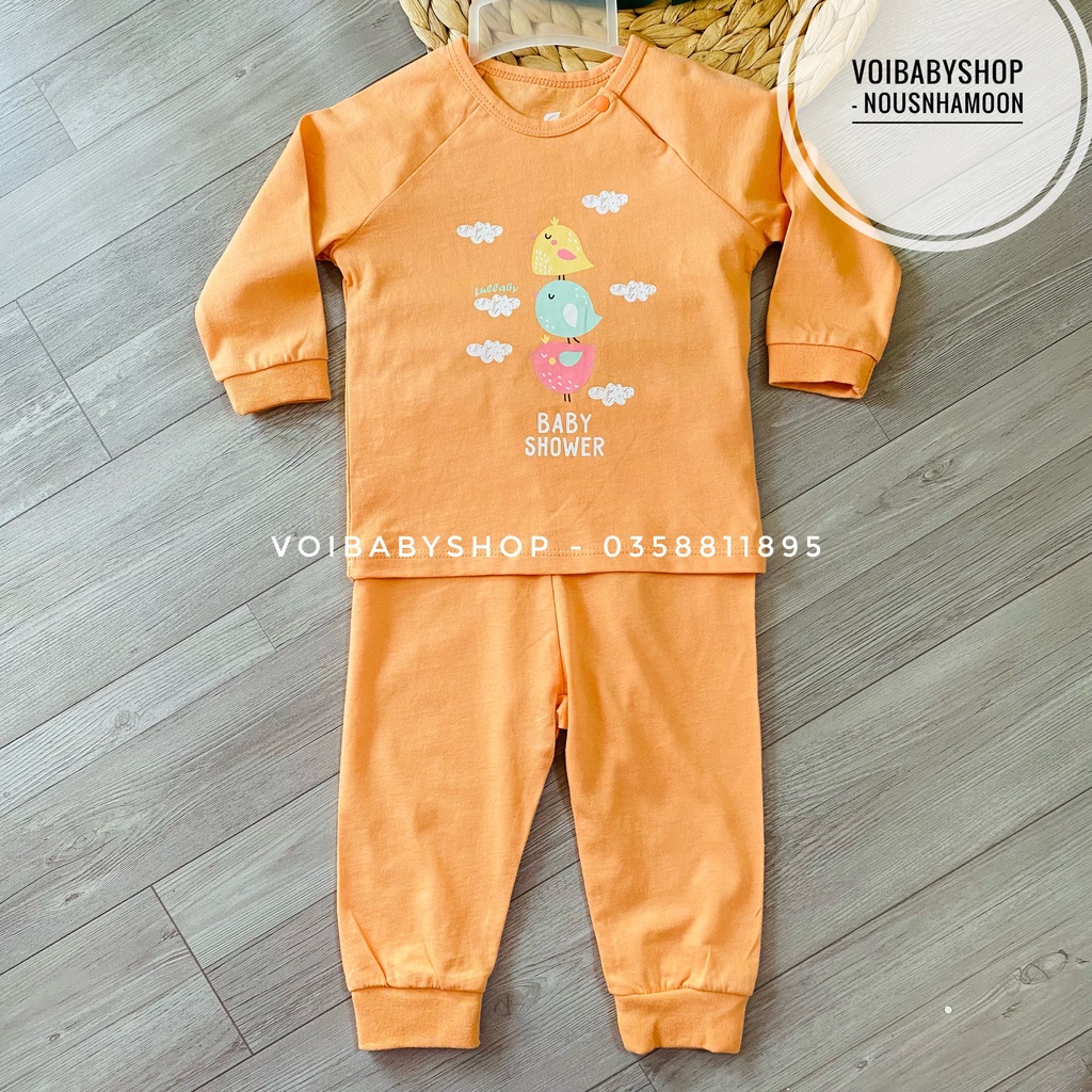 Bộ dài tay cotton raglan bo gấu cho bé gái Lullaby NH453M