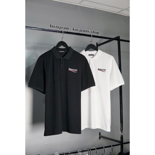 Áo Polo Balenciaga Wave logo thêu basic bao lịch lãm