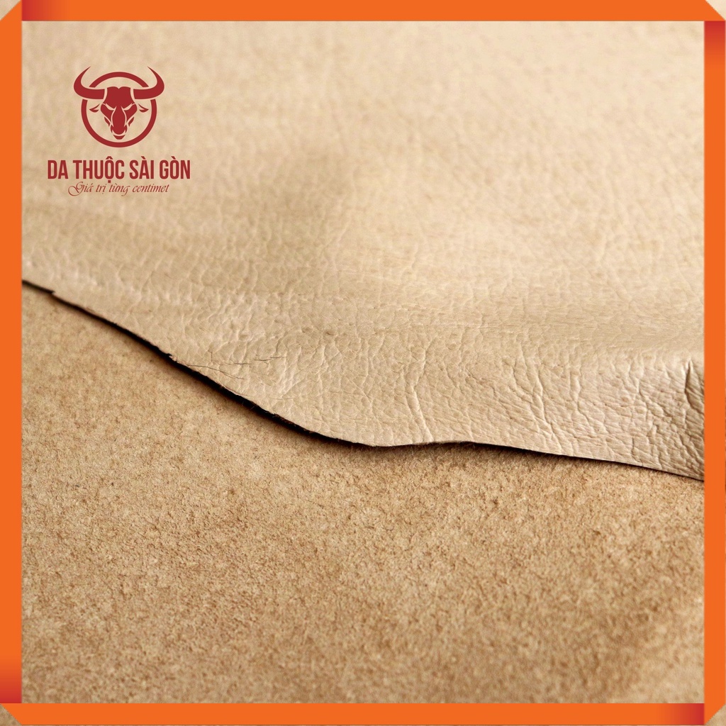 Da heo mặt cật màu kem độ dày 0.6mm đến 0.8mm - Hàng cao cấp thương hiệu Da Thuộc Sài Gòn - Da thủ công