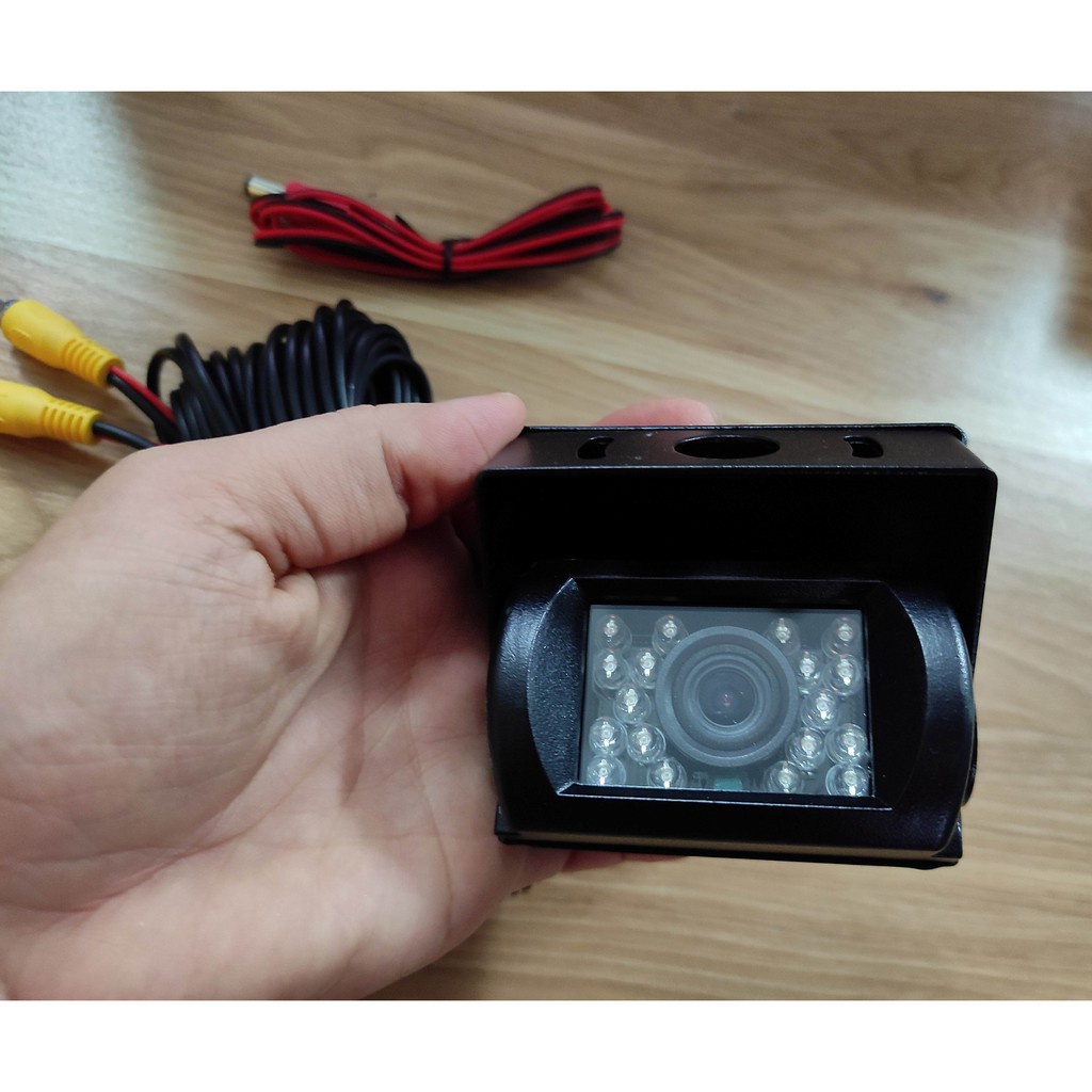 Camera Lùi Cho Xe Tải Xe Công Trình 12V/ 24V - có led hồng ngoại ban đêm, góc quay rộng - kèm dây AV 12 met