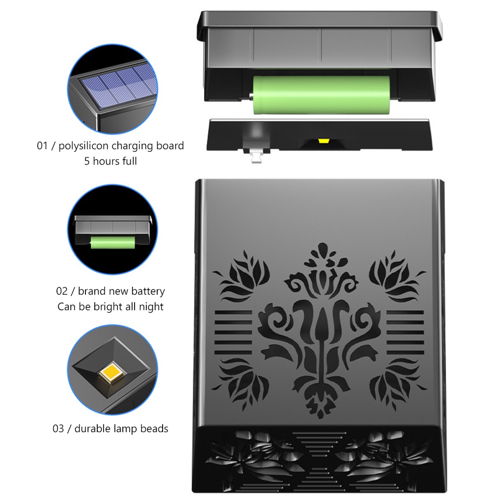 Đèn LED Năng Lượng Mặt Trời Chống Thấm Nước Chiếu Sáng Bậc Thang Tự Động Bật / Tắt