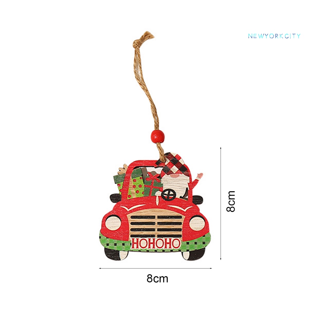 Đồ trang trí Ông Già Noel Hoạt Hình Bằng Gỗ Treo Trang Trí Giáng Sinh