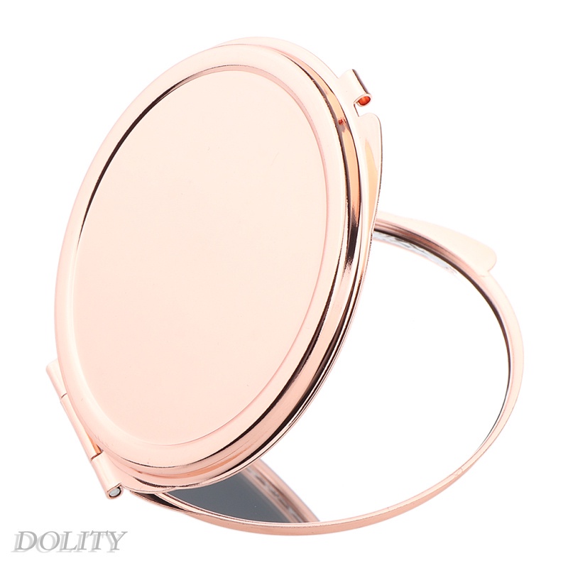 Gương Tròn Mini Cầm Tay Hai Mặt Có Thể Gập Lại Màu Vàng Kim