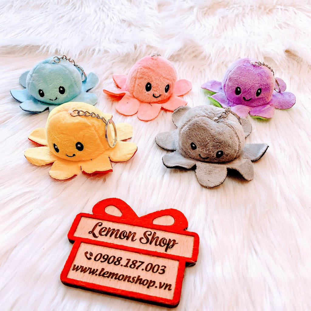 Móc Khóa Bông Bạch Tuộc 2 Đầu (10cm) - Giao Màu Ngẫu Nhiên