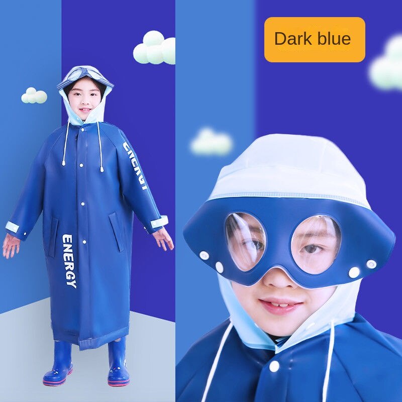 Áo Mưa Dáng Dài Có Ngăn Đựng Mắt Kính Đi Học Dành Cho Bé