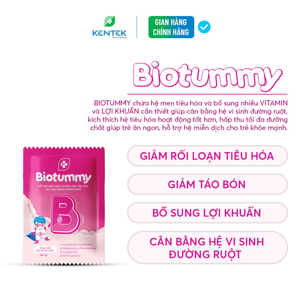 Thực phẩm BIOTUMMY bổ sung lợi khuẩn đường ruột, giảm rối loạn tiêu hóa, táo bón do loạn khuẩn đường ruột cho bé