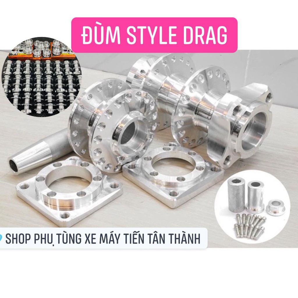 Đùm GẮN CĂM mẫu drag 4 LỖ ĐĨA DÀNH CHO CÁC LOẠI XE