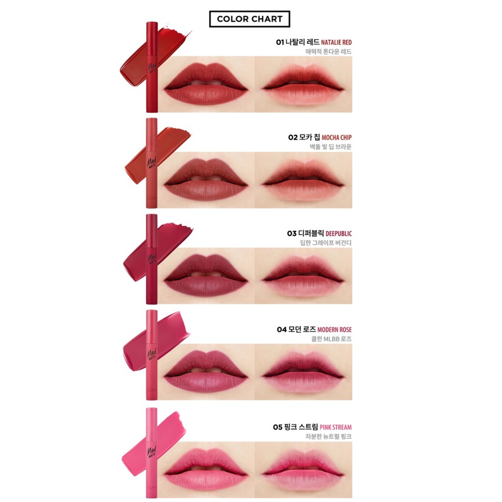 [THANH LÝ] SON KEM LÌ CLIO MAD MATTE TINT | BigBuy360 - bigbuy360.vn