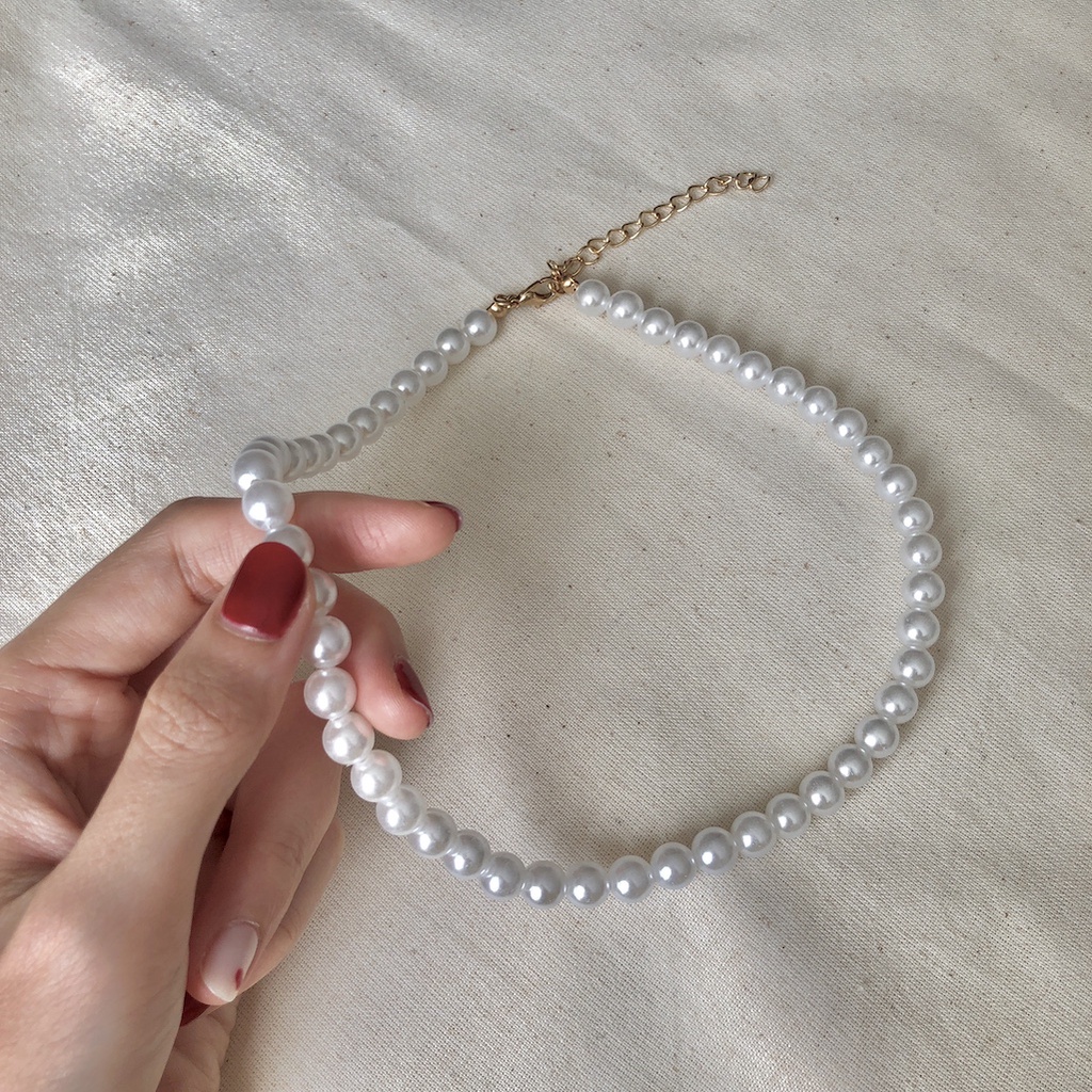 Sumire Store Dây chuyền hạt trắng - Size 2