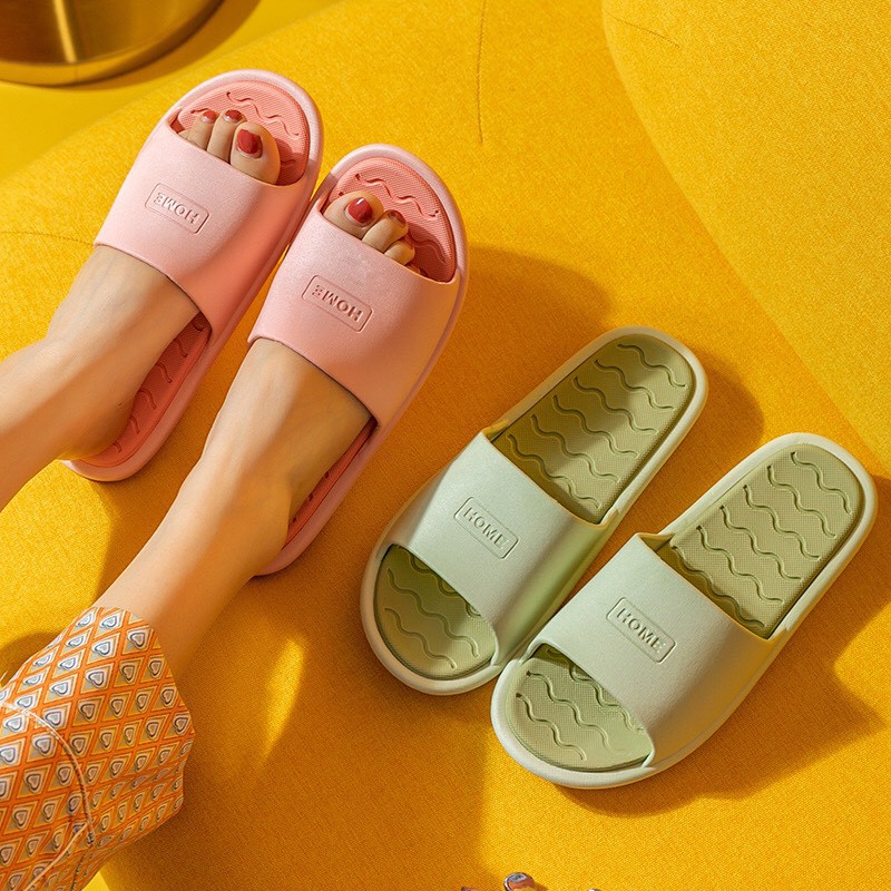 Dép đi trong nhà Unisex 2 mầu, cao su chống trợt, siêu êm FOR HOME   - Thời Trang PKT DP06