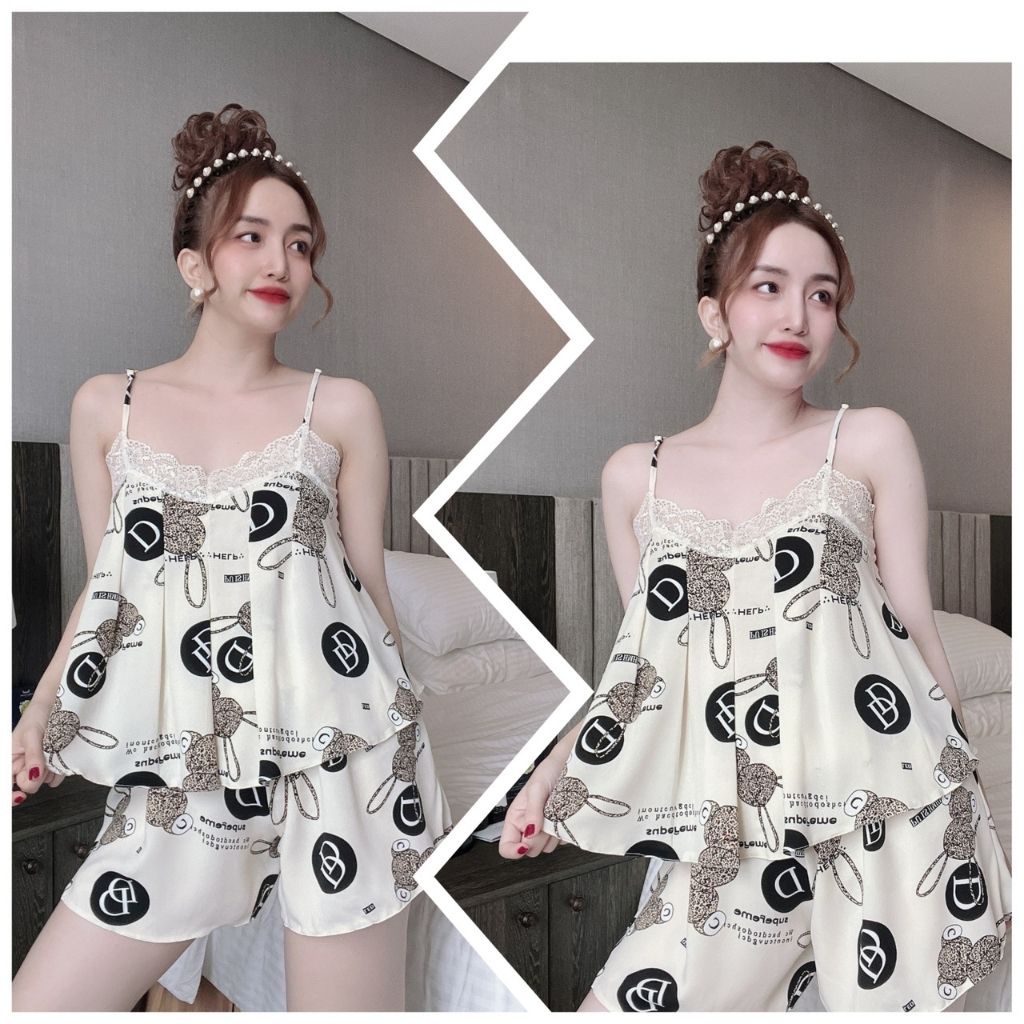 Đồ Ngủ Nữ BIGSIZE Đồ Ngủ Sexy lụa Satin Babydoll cao cấp mềm mại xinh xắn &lt; 62KG