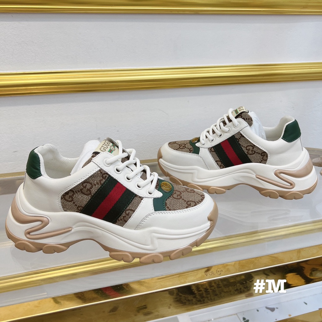 Giầy thể thao nữ đế nâu họa tiết đẹp và chất nâng đế cao Hàng cao cấp full box