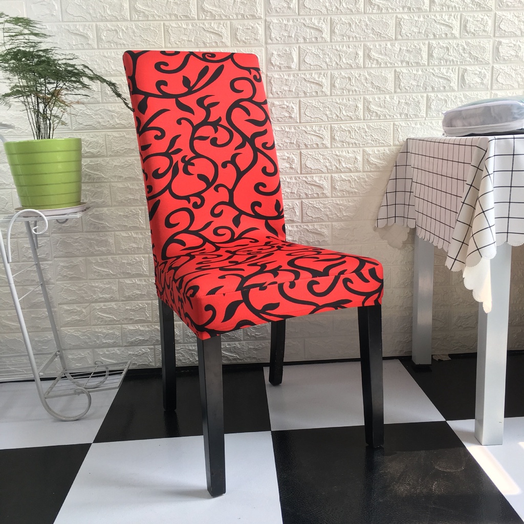 [ European-style Elastic Dining Chair Cover ][ Hotel Home Wedding  Restaurant Chair Cover ][ Anti-dirty Detachable Seat Cover ]