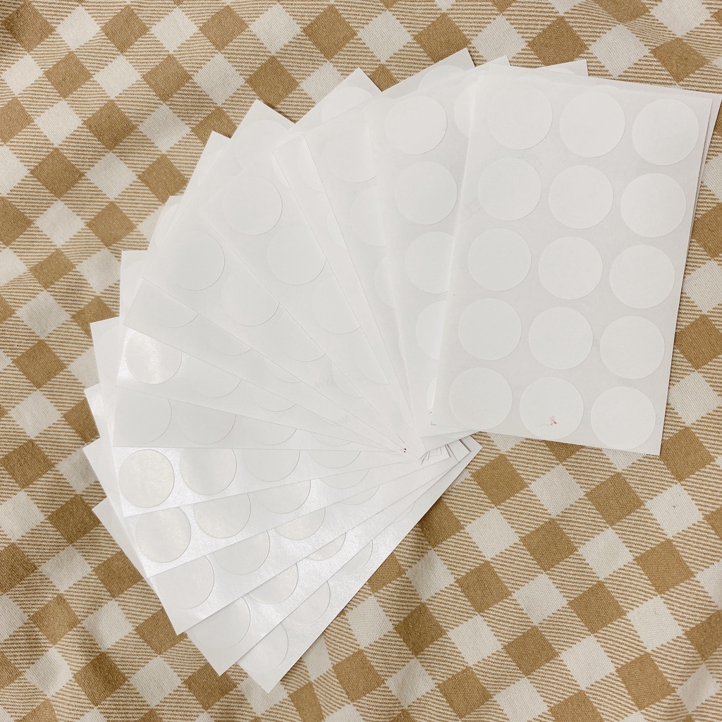 Sum.mer30 - 10 tấm Sticker tròn trắng size chuyên decor top loader chấm tròn trắng trang trí postcard card kpop