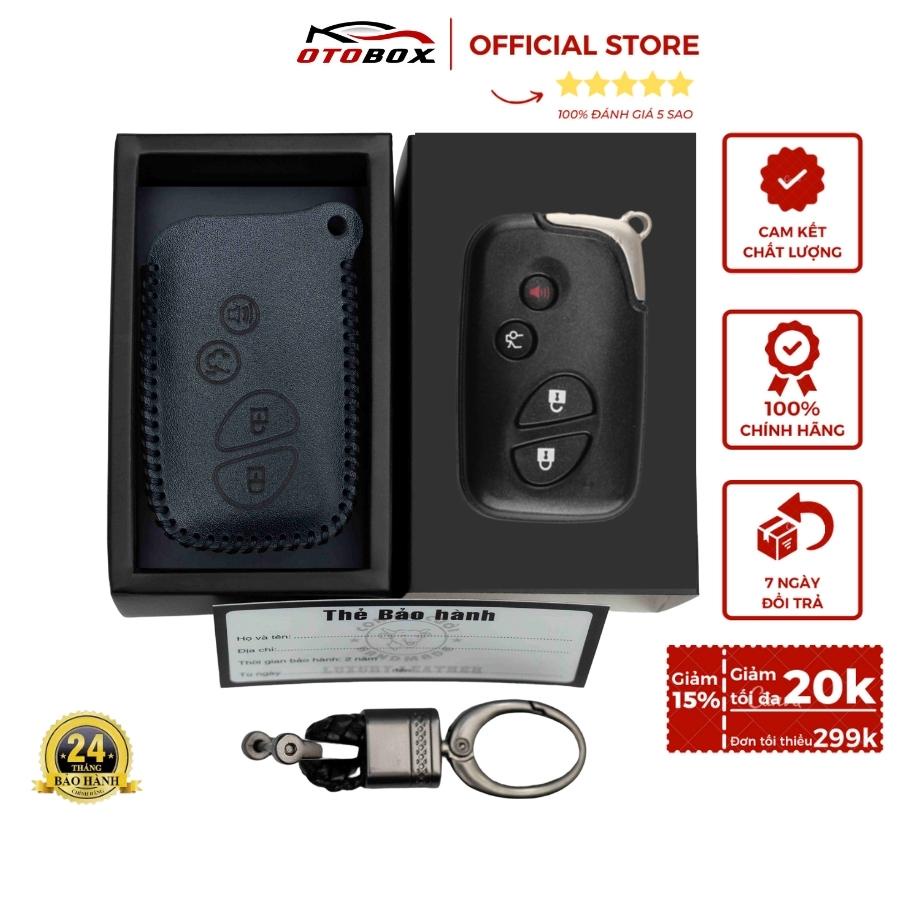 Bao da chìa khóa ô tô xe hơi Lexus chìa lệch, bọc chìa khóa smartkey da thật chống xước chính hãng OTOBOX