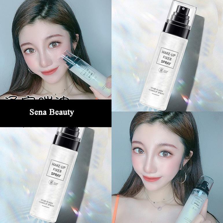 Xịt khóa Makeup Star Flash Make Up Spray 8 Hours Wear, Xịt giữ makeup cố định lớp trang điểm bắt sáng lâu trôi nhập xịn