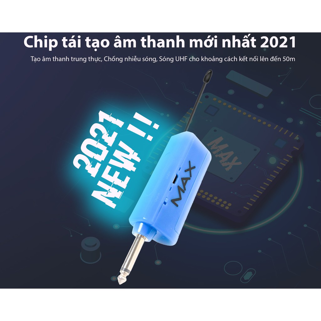 Micro không dây đa năng karaoke Max 56 Nâng cấp từ Max 39 Hút âm tốt chốg hú hiệu quả Sạc pin ngay trên mic Led màn hình