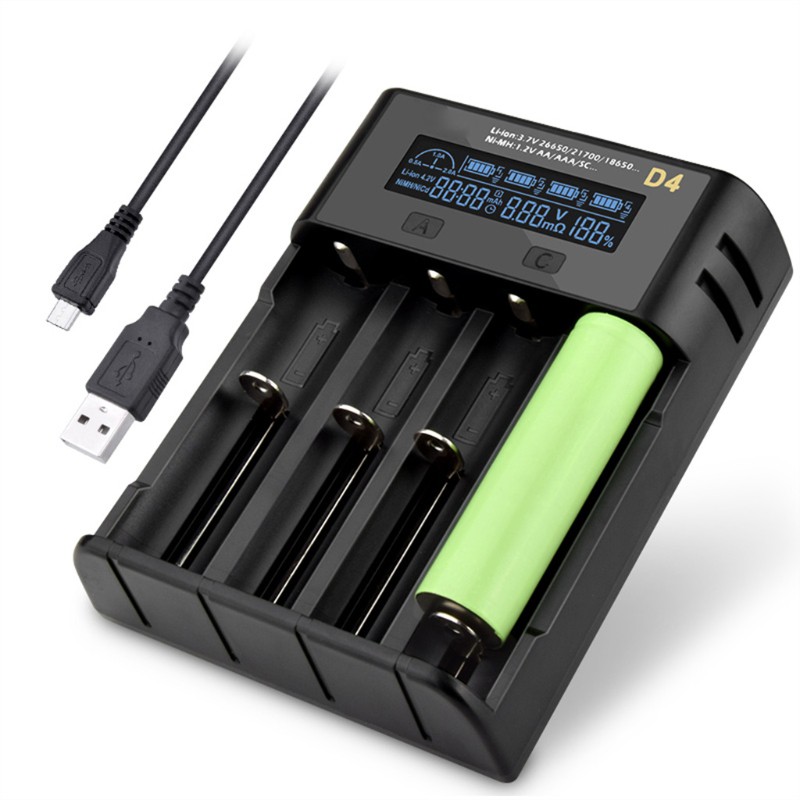 Bộ Sạc Pin Tự Động Zzz 4-bay Có Màn Hình Lcd