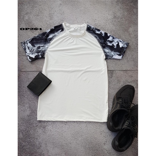 Áo thể thao phối tay,chất mè siêu mát dang thể thao