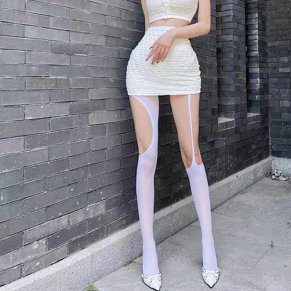 Quần Tất Không Đối Xứng Khoét Đùi - Vani Store - TAT00182