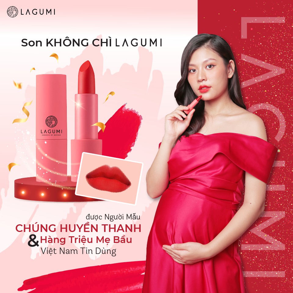 Son Lagumi Không Chì Cho Mẹ Bầu chính hãng, Son lì hạnh nhân Lagumi (mẫu mới)