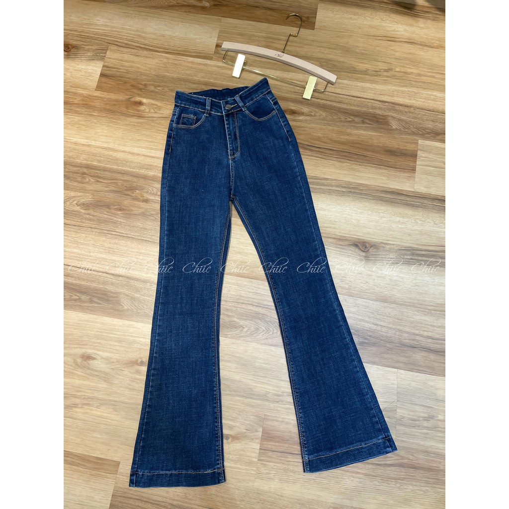 Quần Jean ống loe trơn lai cuốn (Ảnh Thật Shop Chụp)
