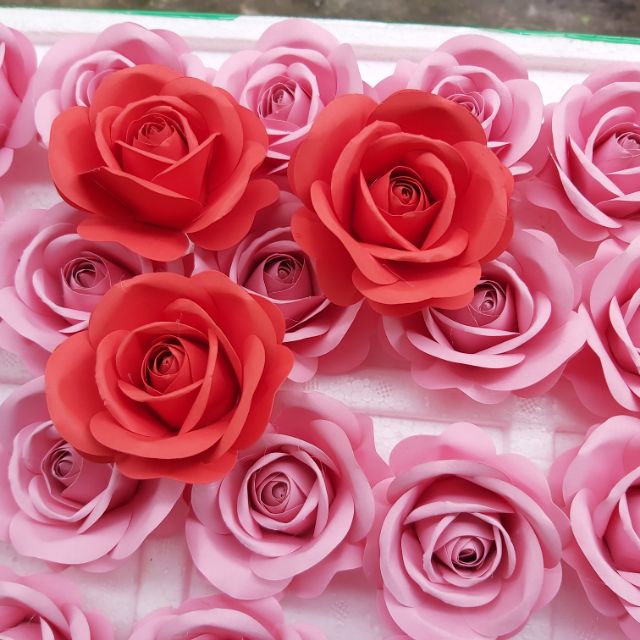 Đầu bông hoa hồng giấy mỹ thuật