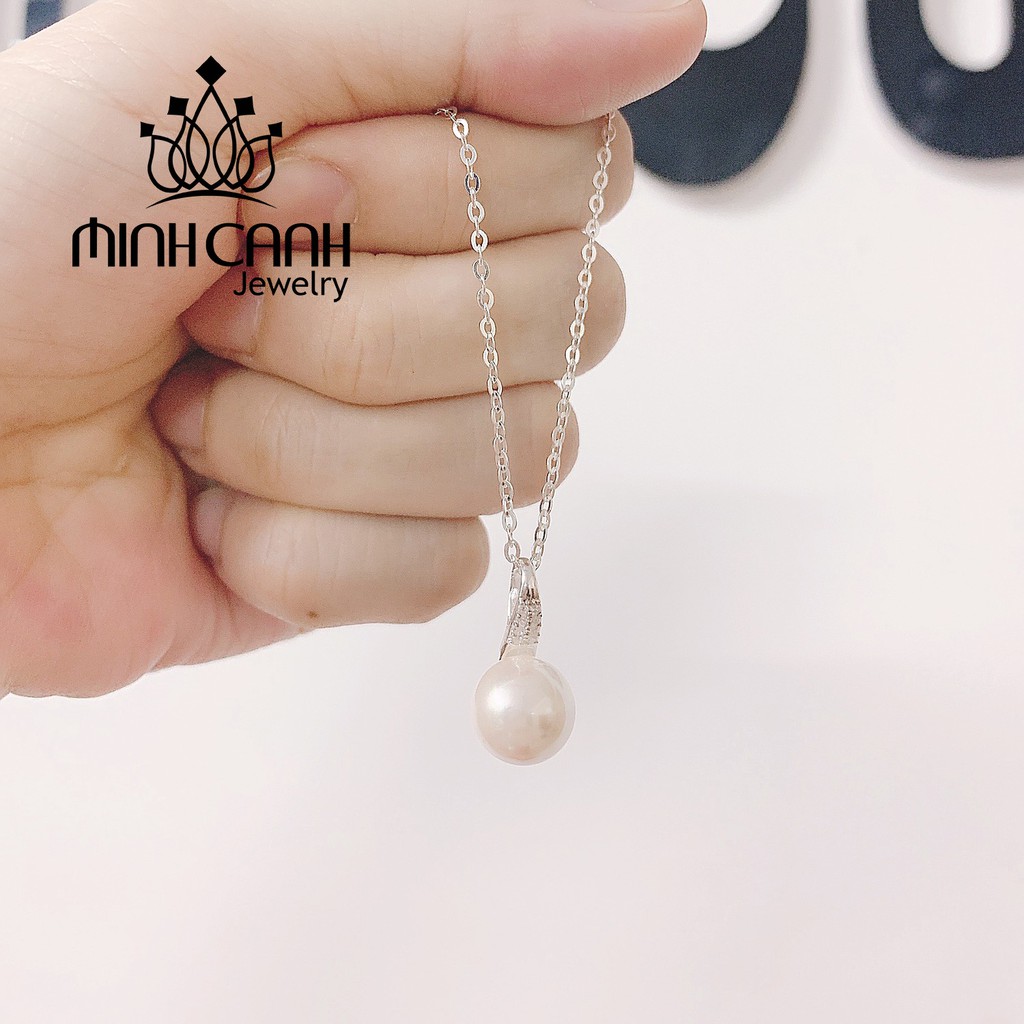 Dây Chuyền Bạc Móc Câu Đính Hột - Minh Canh Jewelry