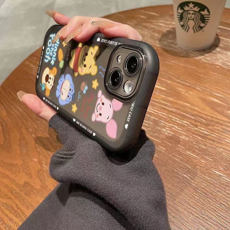 Ốp Điện Thoại Silicon Mềm Bảo Vệ Lens Hình Winnie The Pooh Cho iPhone13 xsmax XR xs Ggr