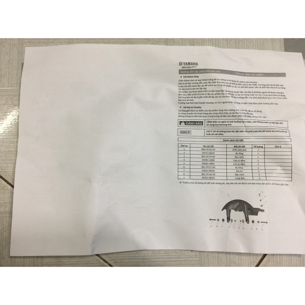 CHẮN BÙN SAU NVX. HÀNG CHÍNH HÃNG YAMAHA