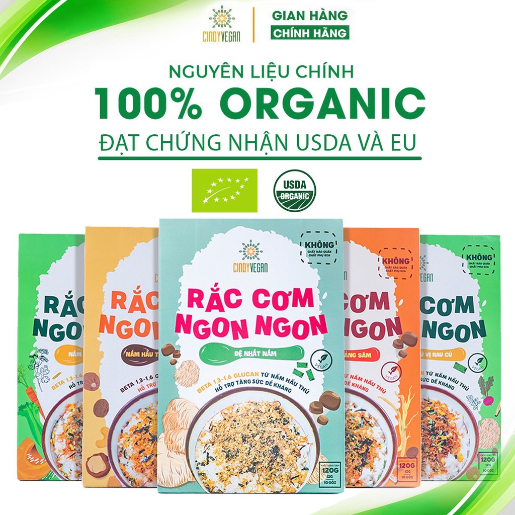 Rắc Cơm Ngon Ngon CINDY VEGAN, Gia vị rắc cơm cho bé, eat clean, ăn chay