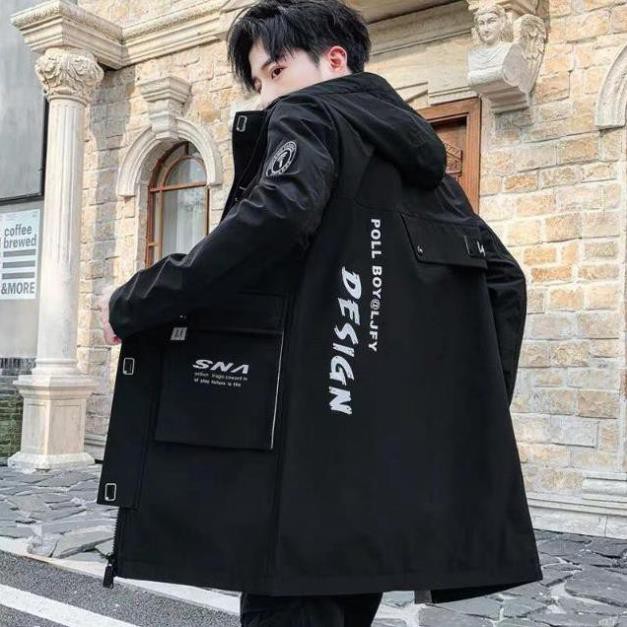 Áo khoác kaki hộp nam from dài xịn sò kiểu dáng mạnh mẽ siêu hot siêu cool ngầu