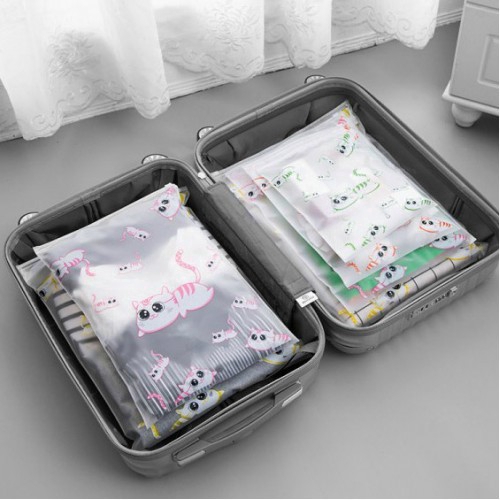 Túi trong suốt hình mèo đựng quần áo du lịch chống thấm nước