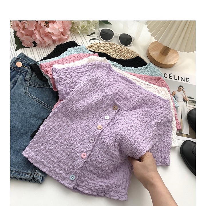 Áo croptop cúc color