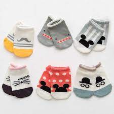 Tất hài chống trượt hình thú loại cổ ngắn cho trẻ sơ sinh KIDS SOCKS cho bé 0-3 tuổi