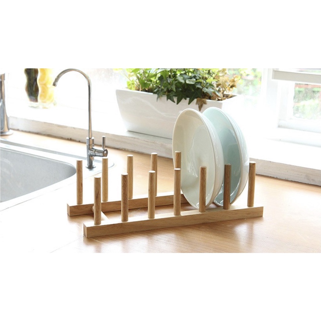 Giá úp cốc chén/đĩa/sách bằng gỗ Hàn Quốc set 3 chiếc
