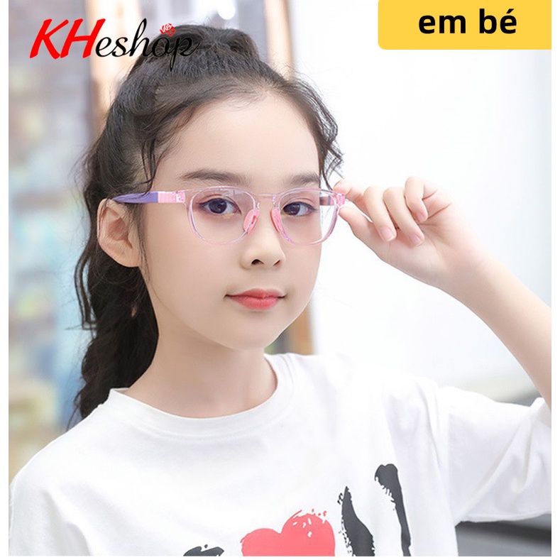 Kính Thời Trang gọng dẻo Silicone siêu bề tròng xịn chống ánh sáng xanh cho BÉ Yêu mã Y8812