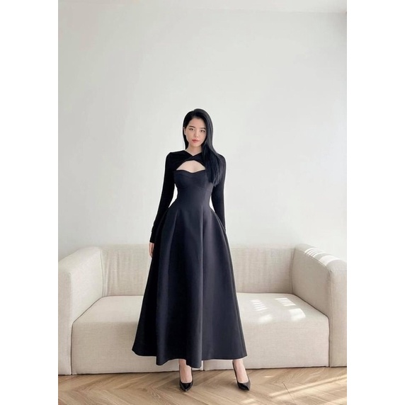 ⚡️BÁN SỈ⚡️Đầm xoè đen phối nhũ khoét ngực | BigBuy360 - bigbuy360.vn