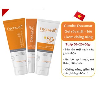 Bộ chống nắng ngừa thâm mụn Decumar gel/ Decumar clean