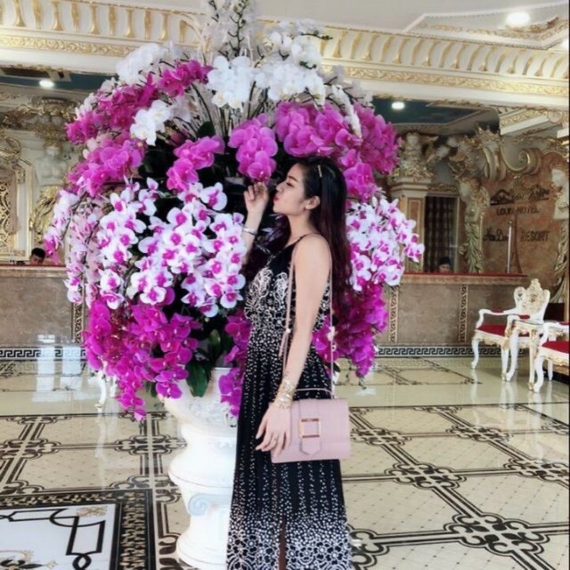 Cành hoa lan hồ điệp cao su 9 bông LOẠI SỊN
