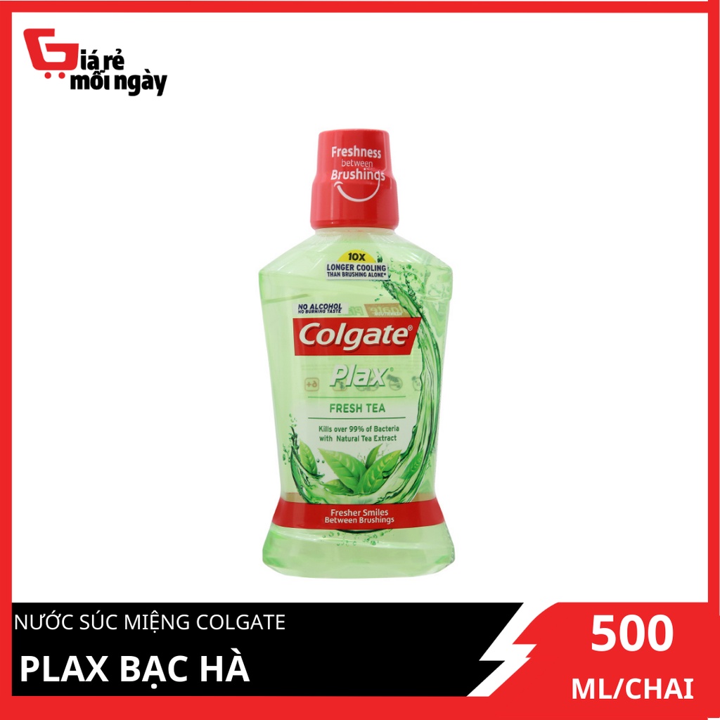 Nước súc miệng Colgate Kháng 99% vi khuẩn PLAX Trà xanh 500ml