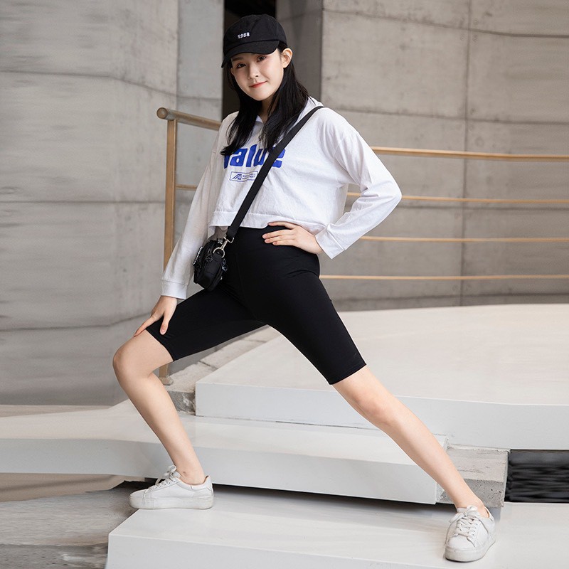 Quần legging nữ lửng ngố hffm cao cấp cạp cao nâng mông cotton dày dặn ChiChi HM03 | WebRaoVat - webraovat.net.vn