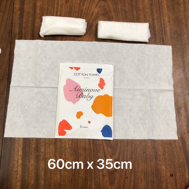 Set 3 khăn khô cotton tiện ích siêu thấm xuất Hàn Aiminove cho bé 60x35cm cotton towel for baby