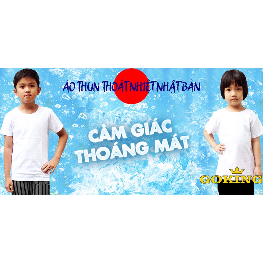 Combo 2 Áo thun trẻ em thoát nhiệt cho bé trai bé gái. Áo thun Goking cao cấp 100% cotton thoáng mát, thấm hút mồ hôi