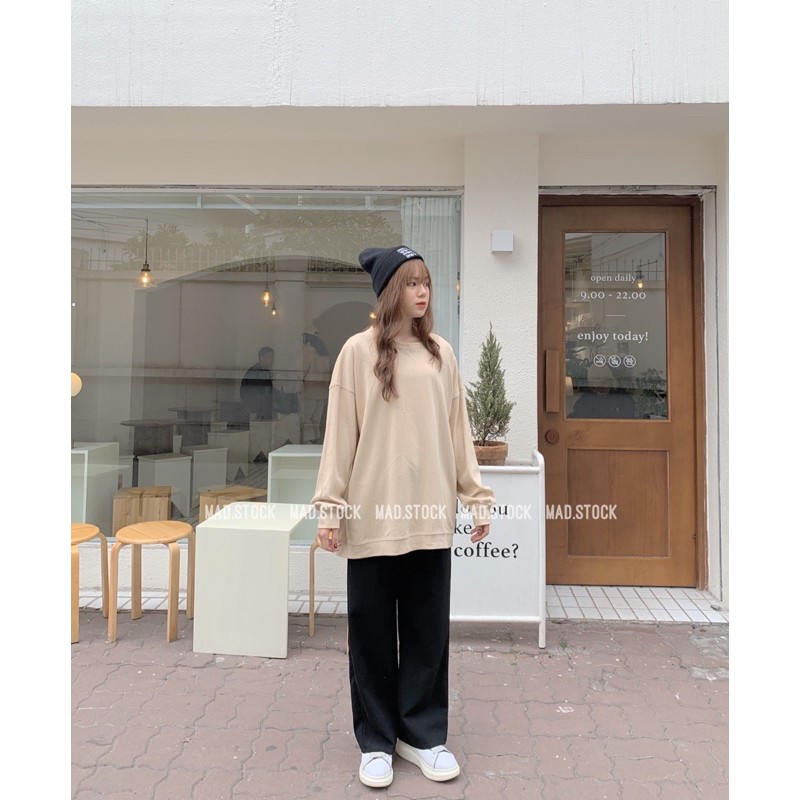 ? Áo sweater trơn basic 💚 Áo thun dài tay | BigBuy360 - bigbuy360.vn