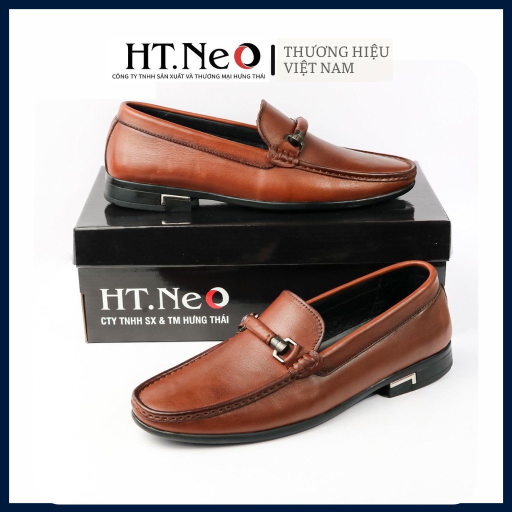 Giày mọi nam- giầy da nam công sở HT.NEO da bò nguyên miếng nhập khẩu siêu mềm, kiểu dáng sang trọng D38