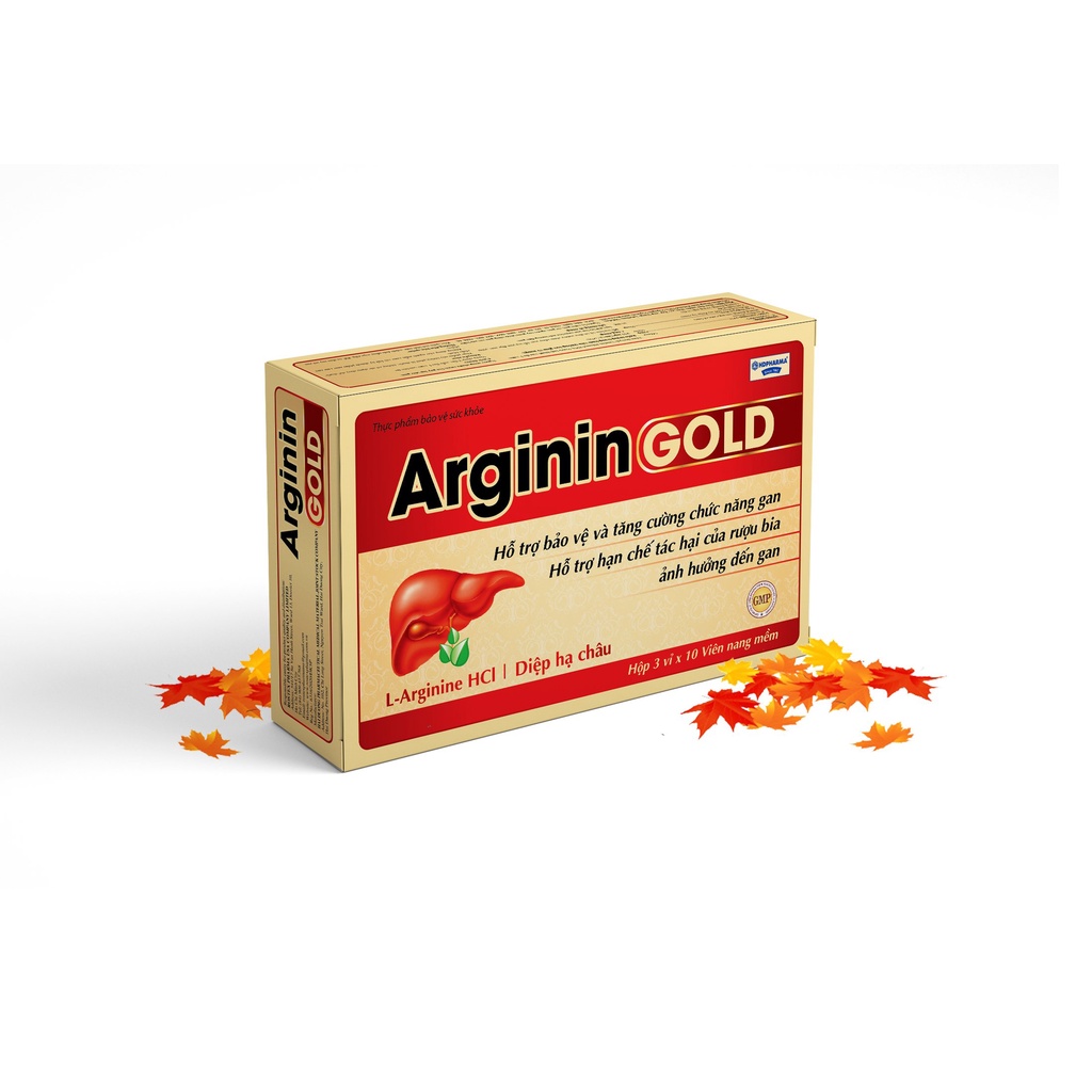 Viên uống ARGININ GOLD giảo cổ lam, diệp hạ châu giải độc gan, hạ men gan, bảo vệ chức năng gan - Hộp 30 Viên