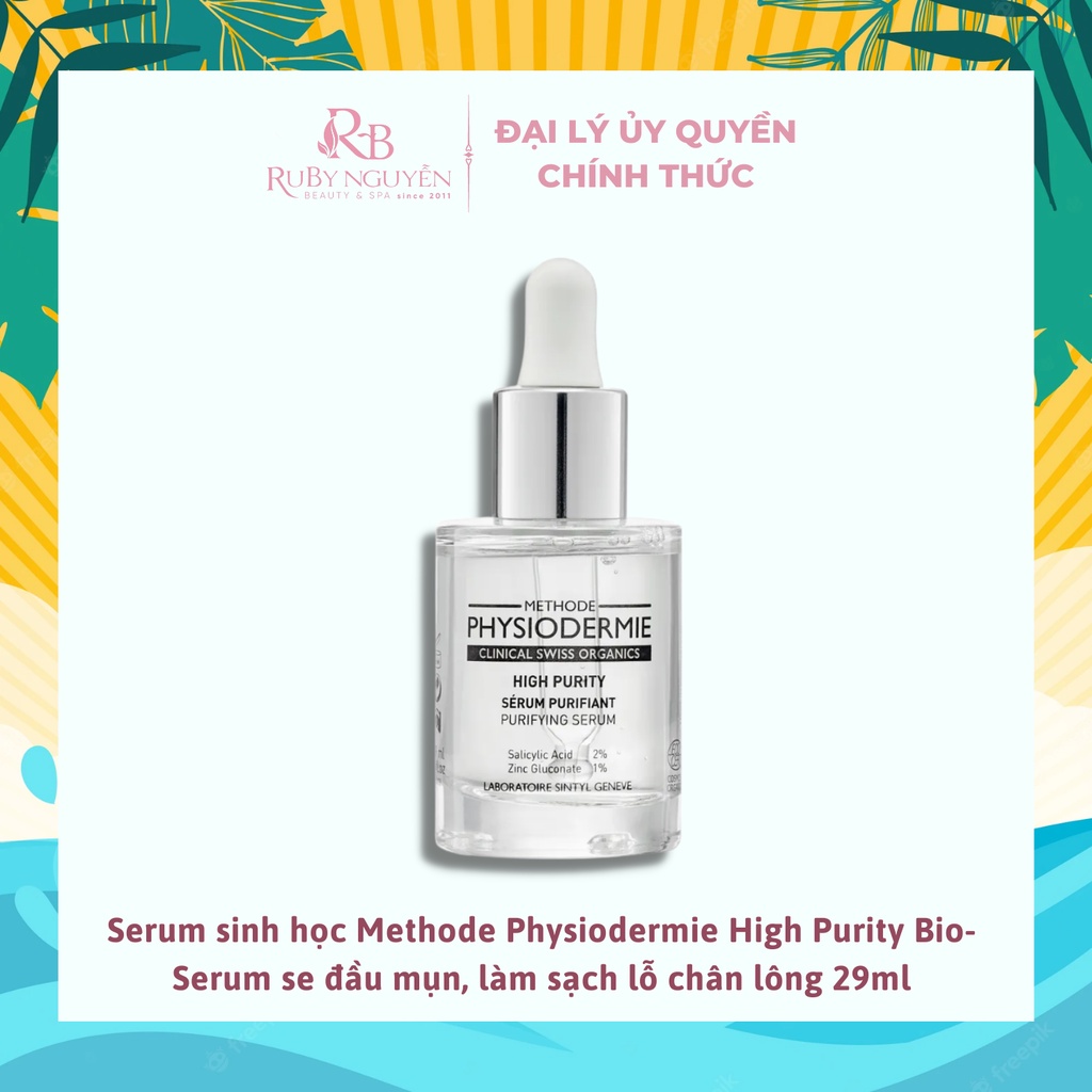 Serum sinh học Methode Physiodermie High Purity Bio-Serum se mụn, giảm sưng, làm sạch lỗ chân lô