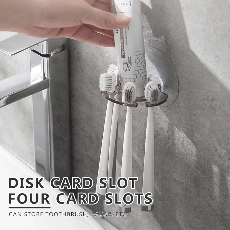 Dụng Cụ Lấy Kem Đánh Răng Tự Dính Mới Treo Tường / Kệ Đựng Dao Cạo Râu Phụ Kiện Phòng Tắm Nhà Bếp
